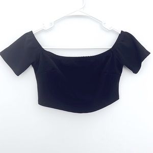 Black Crop Top Tee